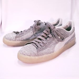 Puma Basket knit silver sparkle sneakers US 10 EUR 43